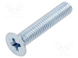 Screw; M3x16; DIN: 965; Head: countersunk; Phillips; steel; zinc; PH1