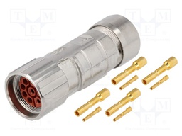 Connector: M23; plug; PIN: 8(4+4); female; crimped; for cable; IP68