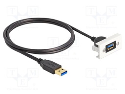 USB module; Easy 45; USB A socket,USB A plug; white; 5Gbps; 3A