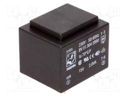 Transformer: encapsulated; 2VA; 230VAC; 15V; 133mA; Mounting: PCB