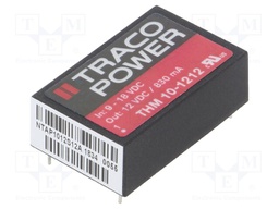 Converter: DC/DC; 10W; Uin: 9÷18V; 12VDC; Iout: 830mA; DIP24; 14g