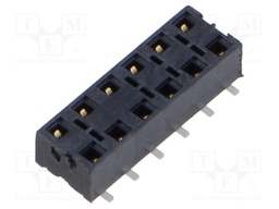 Connector: pin strips; female; 2.54mm; gold flash; SMT; socket