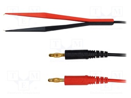 Kelvin cable; 1m; black,red; 1A; 70VDC; Plating: gold-plated