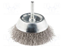 Cup brush; 75mm; Ø: 6.25mm; steel,acid resistant steel