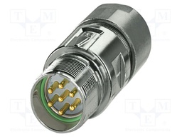 Connector: M23; plug; PIN: 7; crimped; straight; M23 PRO; 20A; 300V