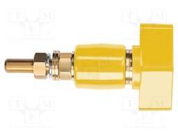 Laboratory clamp; yellow; 1kVDC; 200A; Contacts: brass; 143mm
