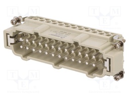 Connector: HDC; contact insert; male; DE; PIN: 24; 24+PE; size D24B