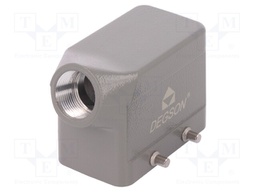 Enclosure: for HDC connectors; size D10B; for cable; angled; PG16