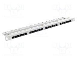 Patch panel; white; Number of ports: 24; Cat: 6; RJ45 socket x24