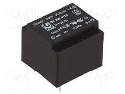 Transformer: encapsulated; 0.5VA; 230VAC; 6V; 83mA; Mounting: PCB