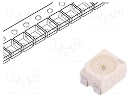 LED; SMD; 3528,PLCC4; green; 950÷1910mlm; 280÷710mcd; 3.4x3x2.1mm