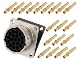 Connector: circular; Series: RT360; socket; female; crimped; PIN: 19