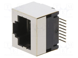 Socket; RJ45; PIN: 8; gold-plated; Layout: 8p8c; on PCBs; SMT