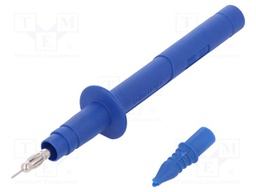 Test probe; 5A; blue; Socket size: 4mm; Plating: nickel plated