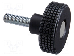 Knob; Ø: 70mm; Ext.thread: M12; 50mm; H: 42mm; technopolymer (PP)