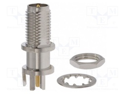 Socket; RP-SMA; male,reverse; card edge; 50Ω; on PCBs; teflon