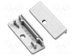 Cap for LED profiles; silver; ABS; Application: WIDE24
