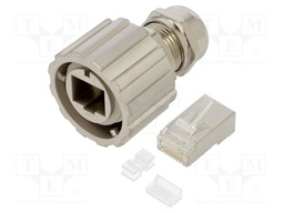 Plug; RJ45; PIN: 8; Cat: 6a; shielded; Layout: 8p8c; Locking: bayonet