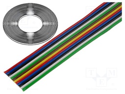 Wire: ribbon; stranded; Cu; 12x0,5mm2; unshielded; PVC; 500V; 50m