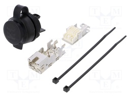 RJ45 socket; 22mm; FrontCom; -40÷70°C; Ø22mm; IP65; Colour: black