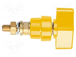 Laboratory clamp; yellow; 1kVDC; 100A; Contacts: brass; 81mm