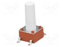 Microswitch TACT; SPST-NO; Pos: 2; 0.05A/24VDC; SMT; none; 2.55N