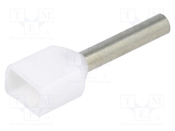 Bootlace ferrule; insulated,double; copper; 0.75mm2; 10mm; tinned