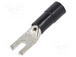 Tip: fork; M4; Ø: 4.3mm; 10mm2; crimped; for cable; insulated; tinned