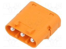 Socket; DC supply; LC; male; PIN: 3; on PCBs; THT; orange; 30A; 1kV