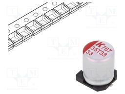Polymer Aluminium Electrolytic Capacitor, 33 µF, 35 V, Radial Can - SMD, A767 Series, 0.031 ohm