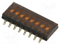 Switch: DIP-SWITCH; ON-OFF; 0.025A/24VDC; Pos: 2; -40÷85°C; SMT