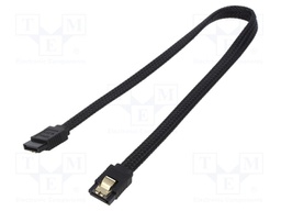 Cable: SATA; SATA plug,both sides; 0.3m; SATA III; black; 6Gbps