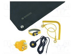 Bench mat; ESD; L: 500mm; W: 400mm; Thk: 0.5mm; DIN 61340-4-1; black