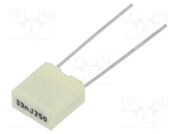 Capacitor: polyester; 33nF; 160VAC; 250VDC; Pitch: 5mm; ±5%