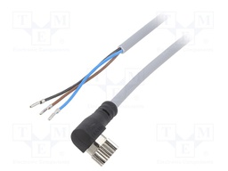 Connection lead; female,M8; IP65,IP68,IP69K; Len: 2.5m; 0÷60VDC