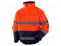 Work jacket; Size: S; orange-navy blue; warning