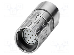 Connector: M23; plug; PIN: 17; soldering; straight; M23 PRO; 8A; 125V
