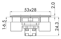Switch: double; 22mm; green/red; yes; IP65; flat; Pos: 2; 22.5x47.5mm