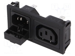 Connector: AC supply; socket; male,female; 10A; 250VAC; IEC 60320