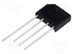 Bridge rectifier: single-phase; 4A; flat; THT