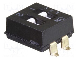 Switch: DIP-SWITCH; Poles number: 2; ON-OFF; 0.025A/24VDC; Pos: 2