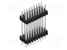 Connector: pin strips; pin header; male; PIN: 18; 1.27mm; THT; 2x9