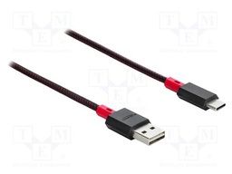 Cable; USB 2.0; USB A plug double sided,USB C plug; gold-plated