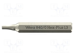 Screwdriver bit; Hex Plus key; HEX 1.3mm; 840/0 Micro