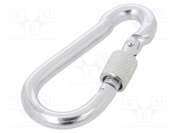 Snap hook; steel; for rope; 60mm; zinc; Size: 6mm; with protection