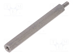 Screwed spacer sleeve; Int.thread: M2,5; 45mm; Ext.thread: M2,5
