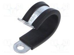 Fixing clamp; ØBundle : 23mm; W: 15mm; steel; Cover material: EPDM