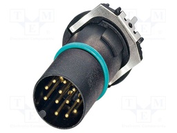Connector: M12; contact insert; PIN: 12; 30V; straight; THR; A code
