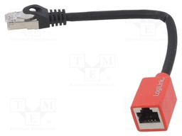 Extender RJ45; S/FTP; 6a; Cu; LSZH; black; 0.2m; 26AWG; halogen free