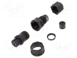 Plug; Connector: circular; size B; female; PIN: 8; w/o contacts